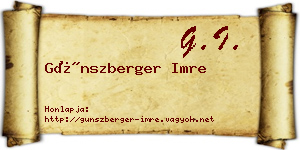 Günszberger Imre névjegykártya